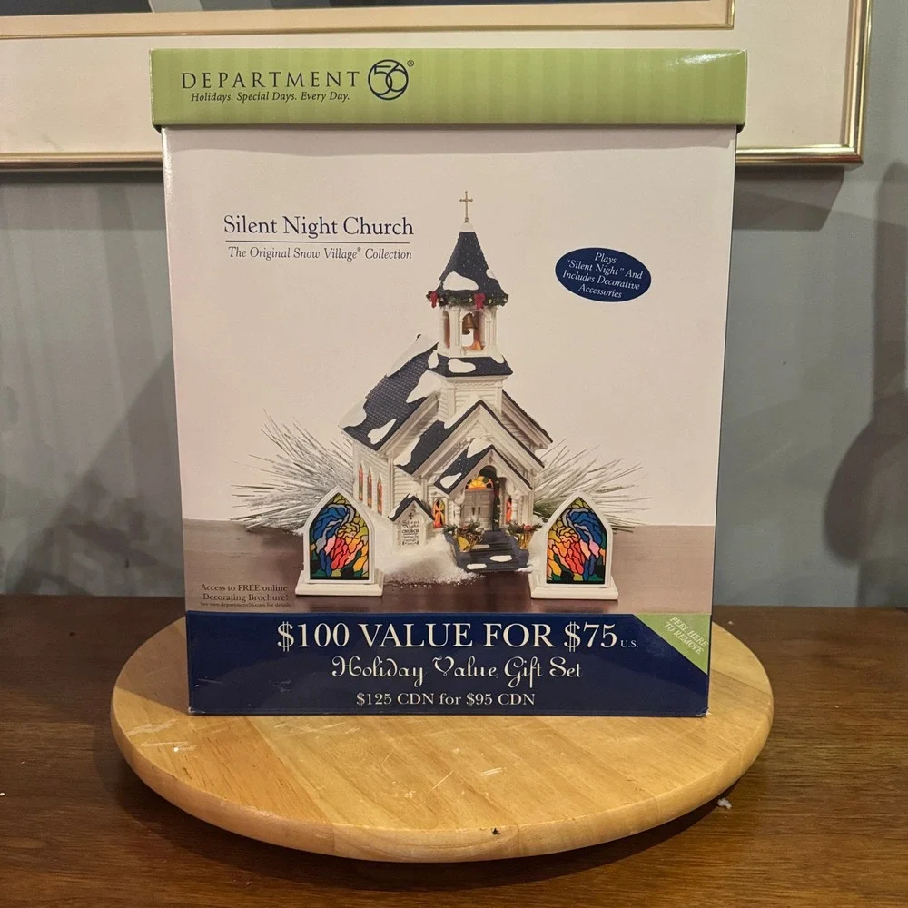 Department 56 Silent Night Church Snow Village Dept 56 Musical Lighted in Box
